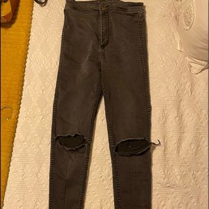 H&m Black Ripped High Waisted Skinny Jeans